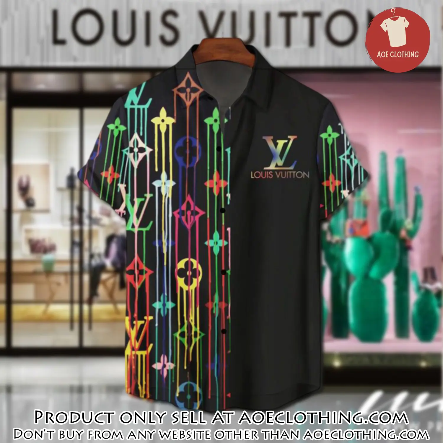 Lv louis vuitton luxury hawaiian shirt & short set lhs1189 aoe1111342